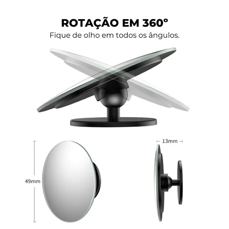 Espelho Convexo Auxiliar para Retrovisor Universal - [Compre 1 Leve 2]