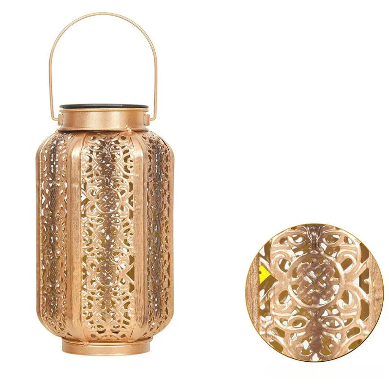 Candeeiro Retro Estilo Lanterna com Painel Solar